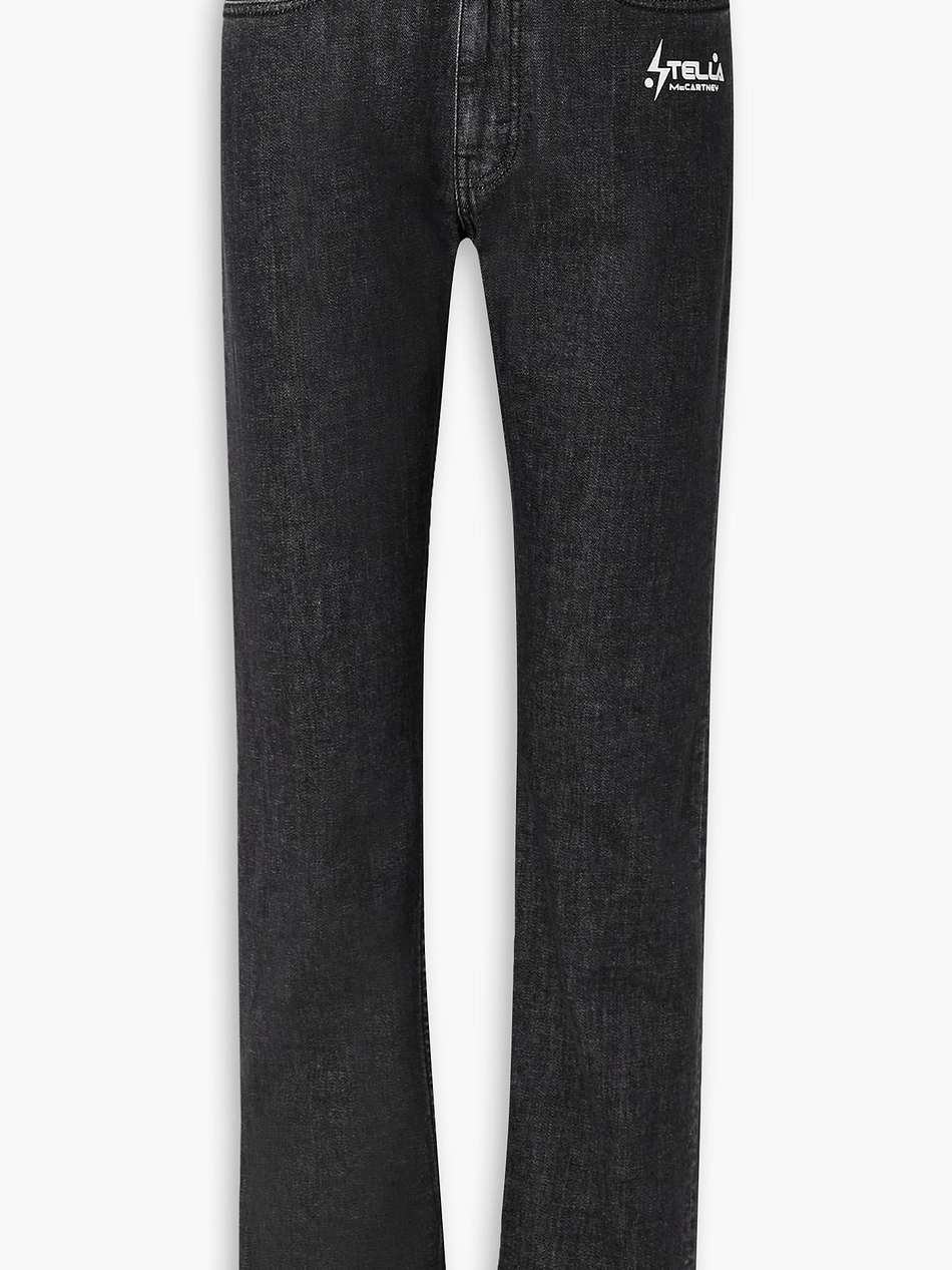 printed high-rise straight-leg jeans