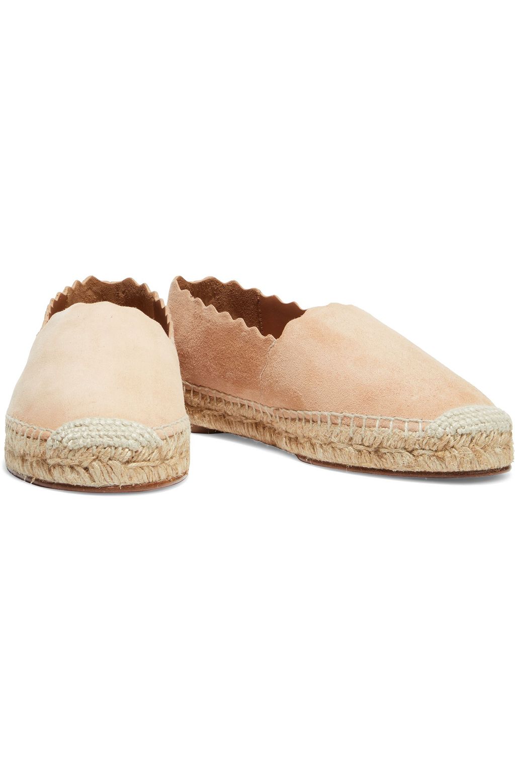 CHLOÉ Lauren scalloped suede espadrilles