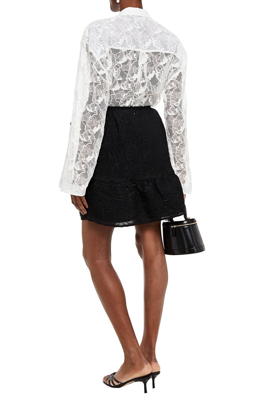 ERDEM Levia plissé-organza mini skirt