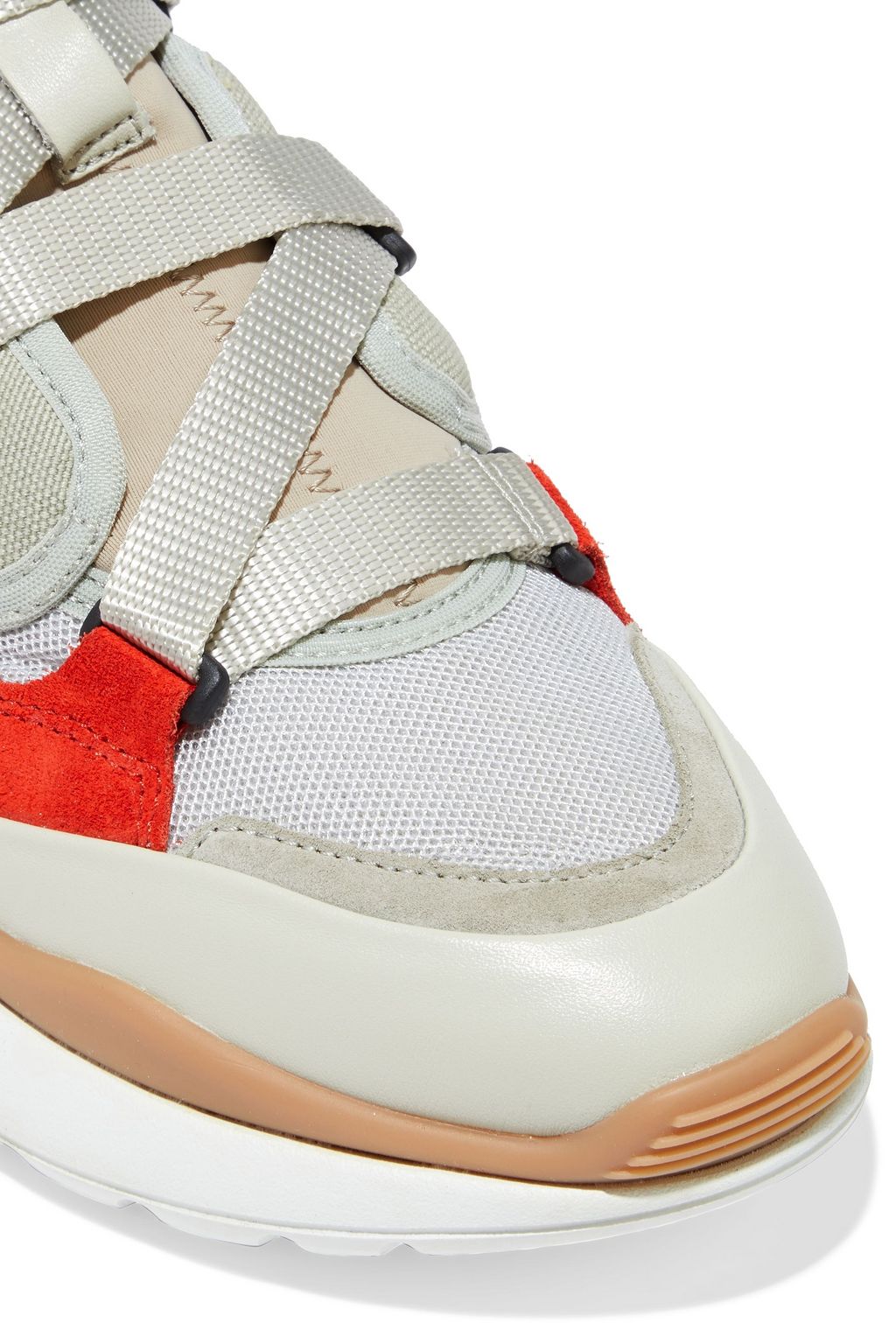 CHLOÉ Sonnie leather, suede and mesh high-top sneakers
