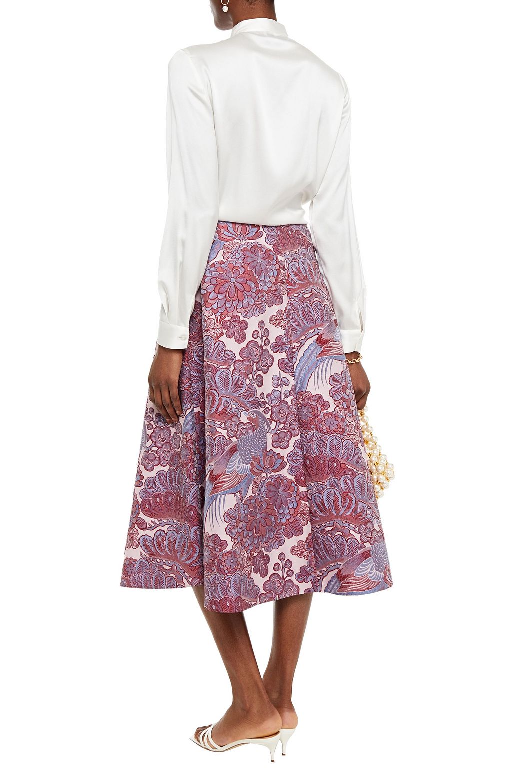 ERDEM Thia floral-jacquard midi skirt