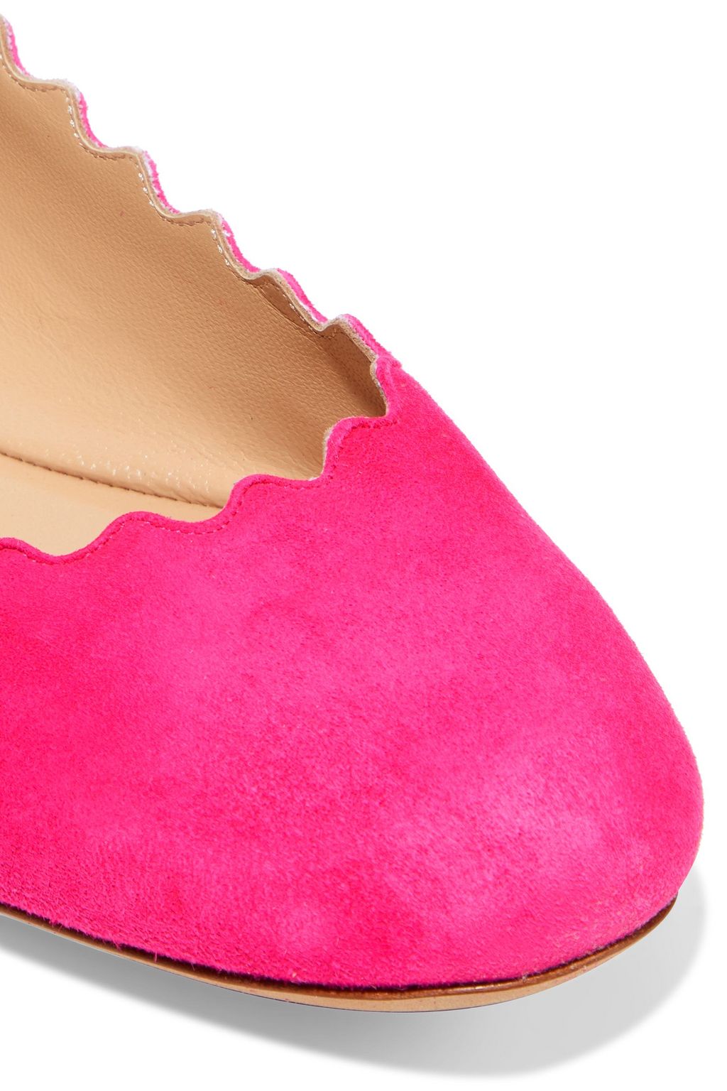 CHLOÉ Lauren scalloped suede ballet flats