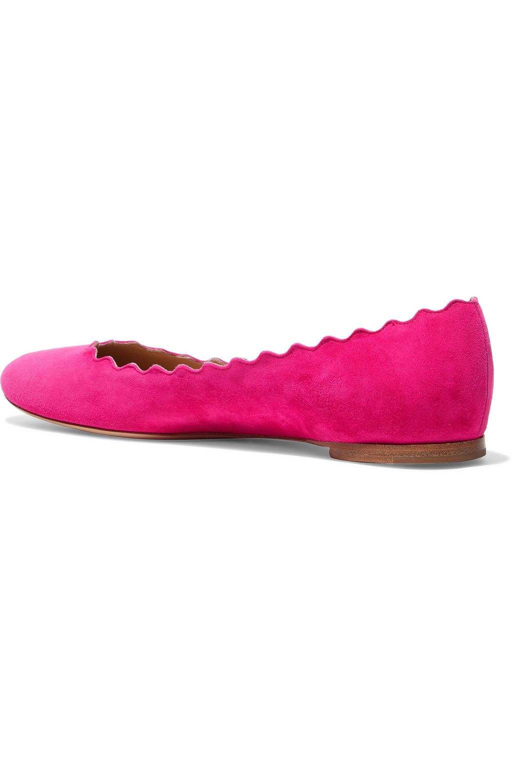 CHLOÉ Lauren scalloped suede ballet flats