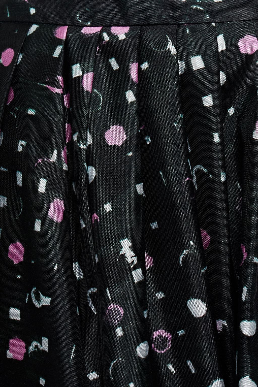 ERDEM Talisa pleated printed gazar maxi skirt