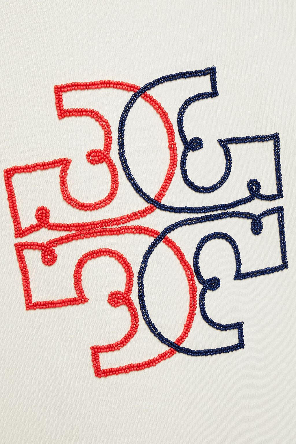 TORY BURCH Bead-embellished cotton-jersey T-shirt
