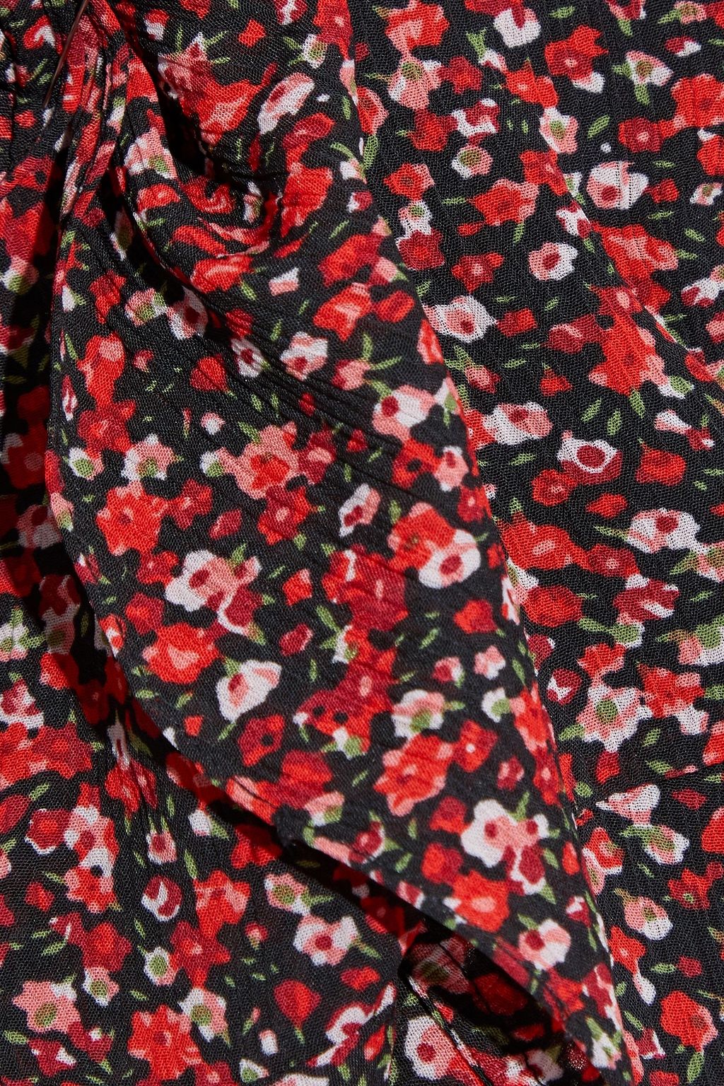 MIKAEL AGHAL Fluted ruffled floral-print georgette midi dress