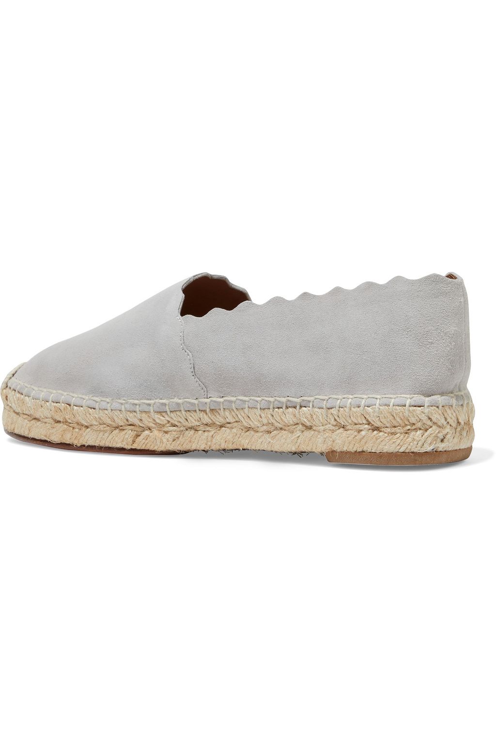 CHLOÉ Lauren scalloped suede espadrilles