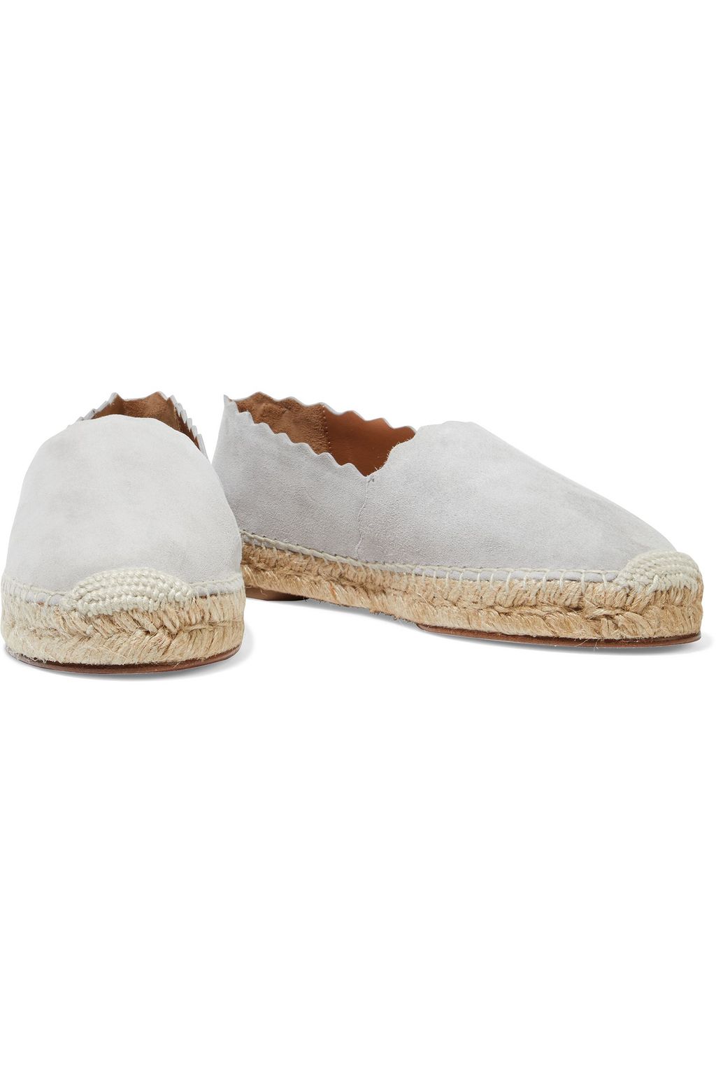 CHLOÉ Lauren scalloped suede espadrilles