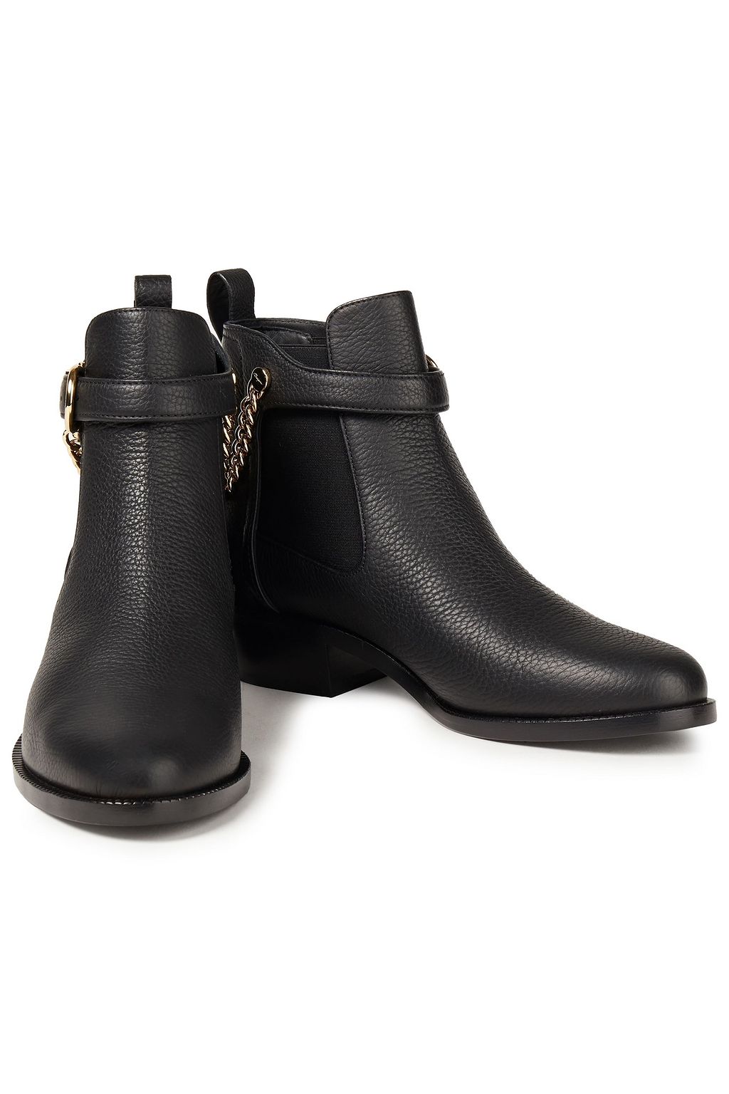 FERRAGAMO Ardisie embellished pebbled-leather ankle boots