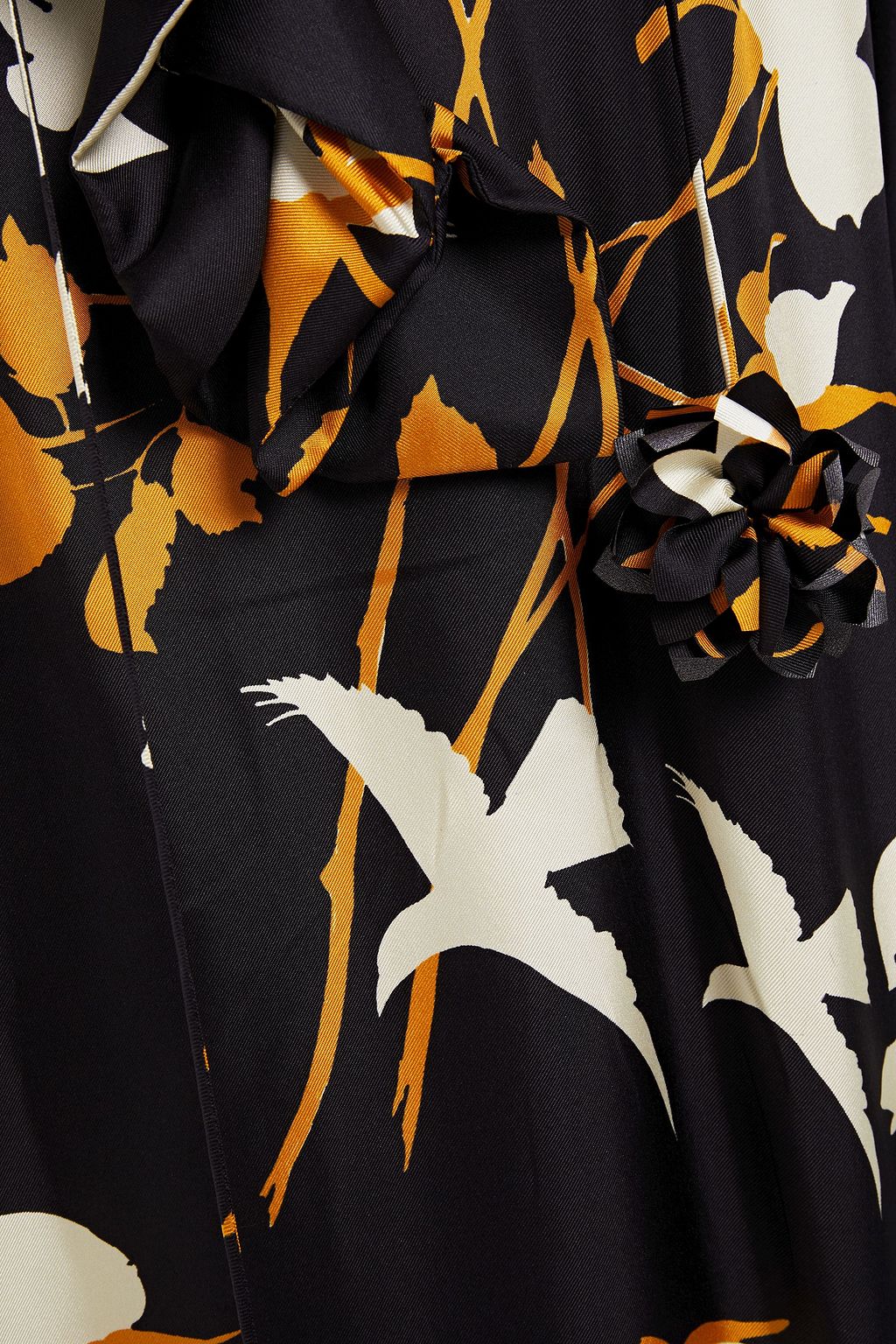 VICTORIA BECKHAM Ruffled floral-print twill midi dress