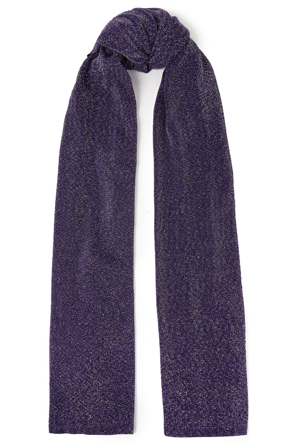 Missoni Woman Metallic Knitted Scarf Purple Size --