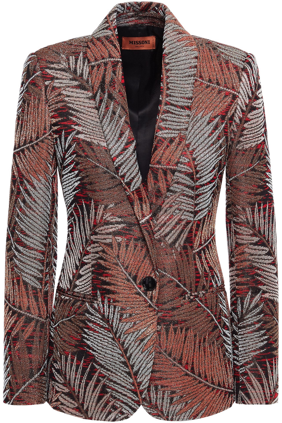 Missoni Woman Metallic Jacquard-knit Blazer Brown Size 40