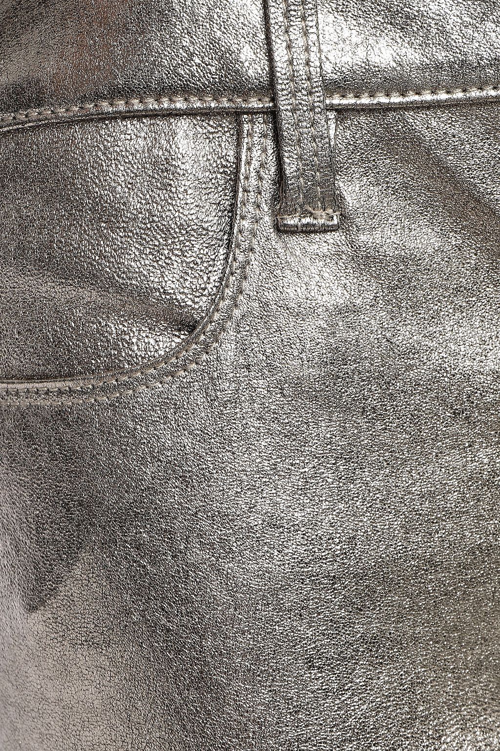 FRAME Metallic leather slim-leg pants
