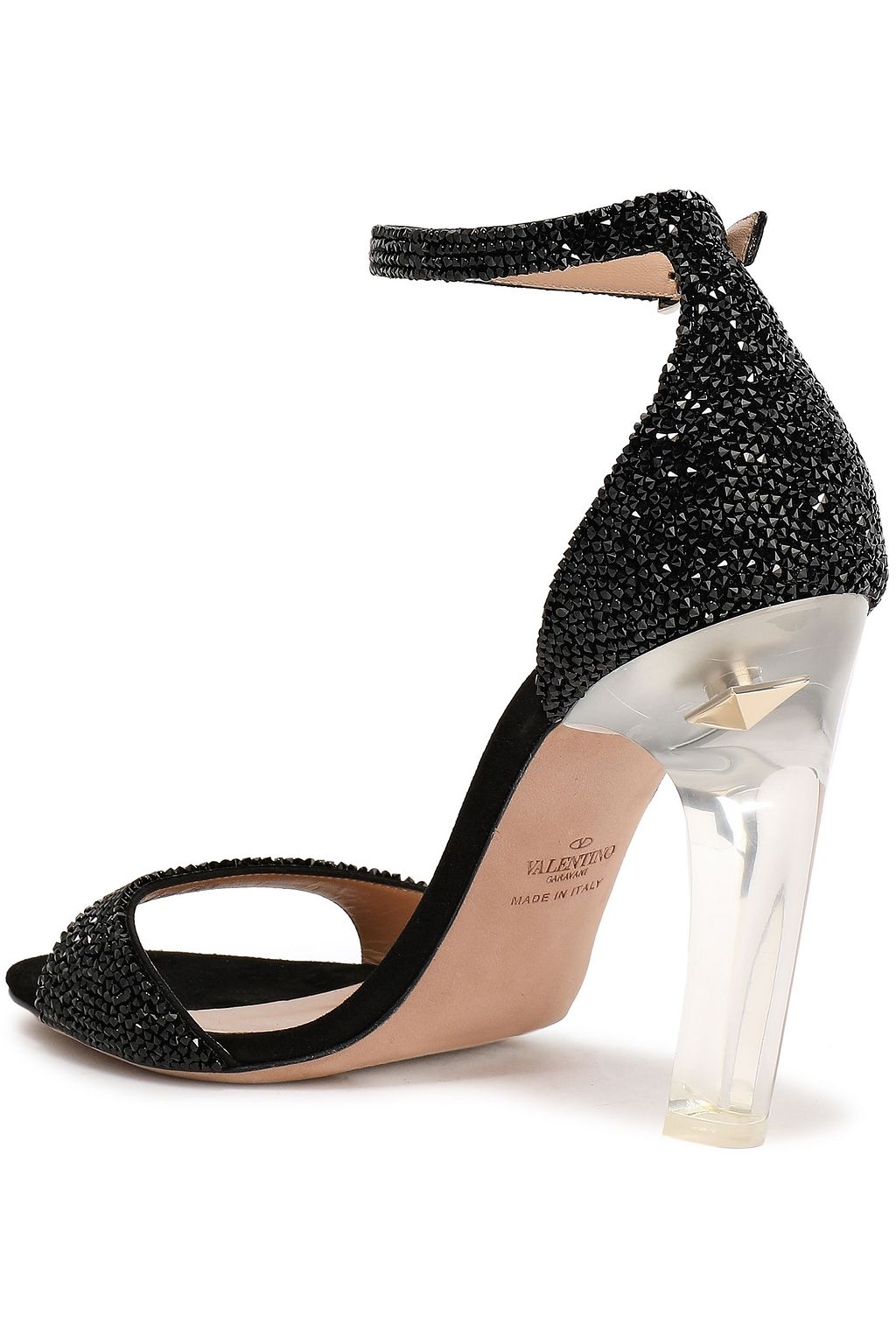 VALENTINO GARAVANI Crystal-embellished suede sandals