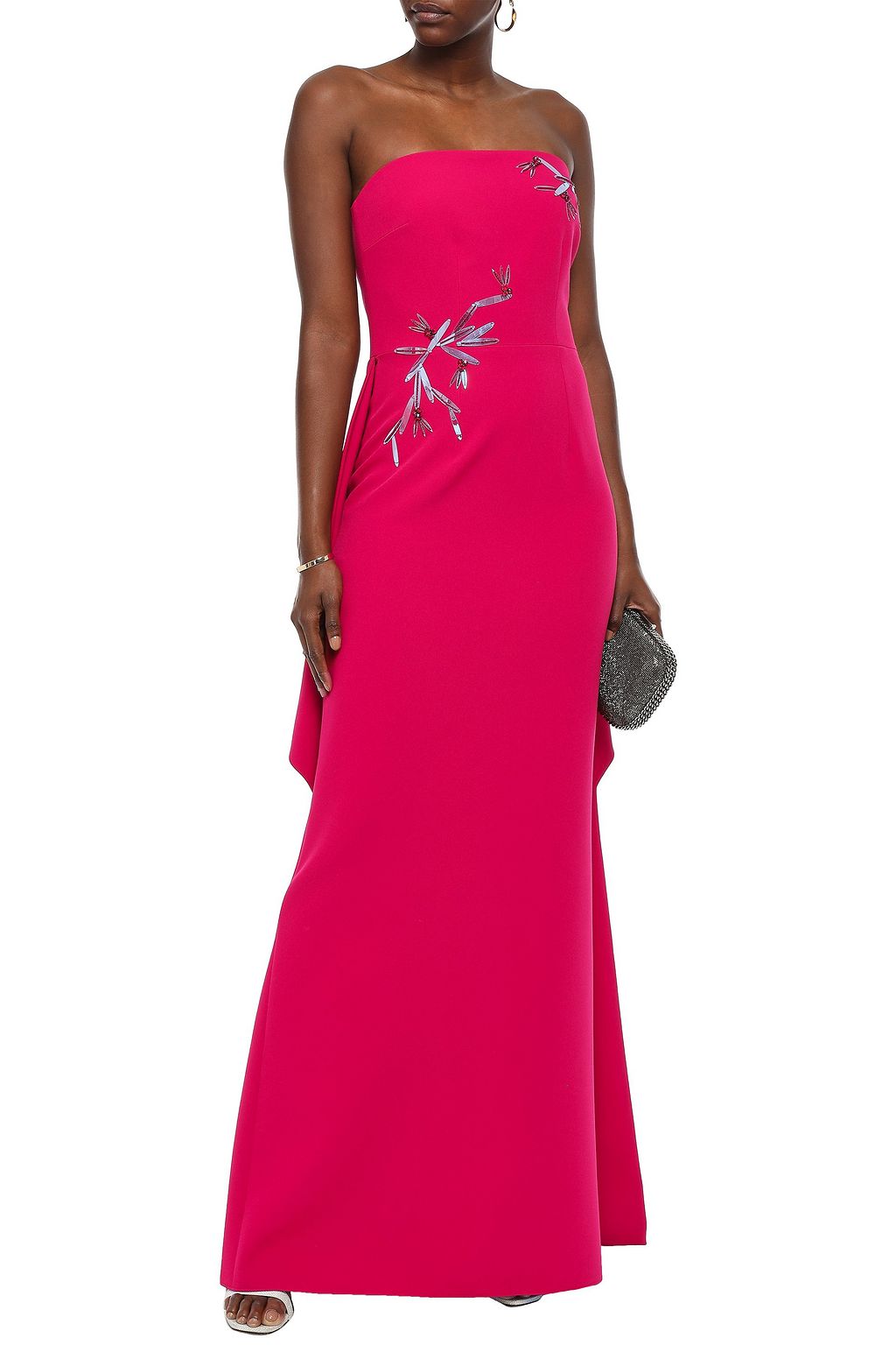 SAFIYAA Draped embellished crepe gown