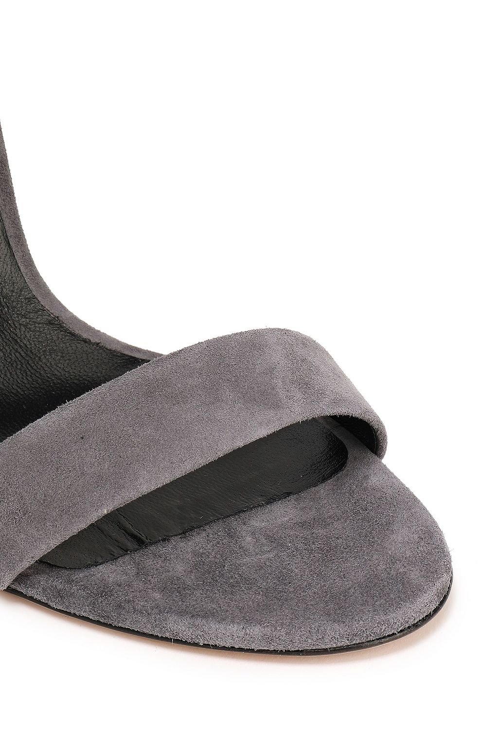 CASADEI Organza-trimmed suede sandals