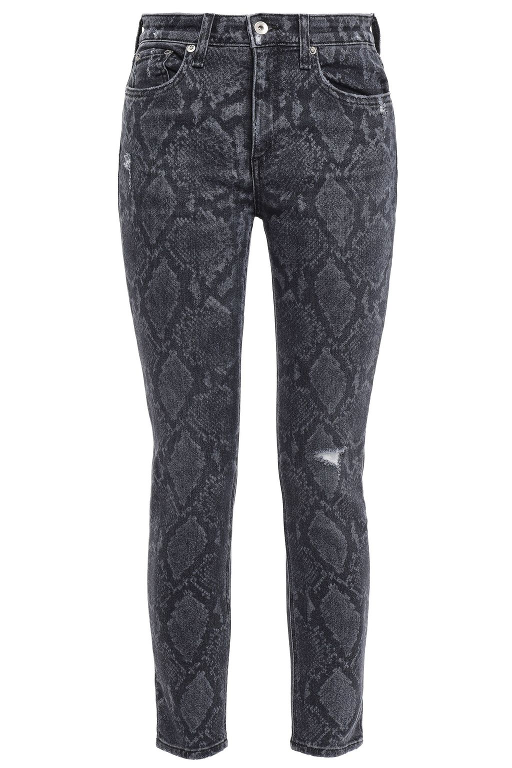 grey snake print jeans