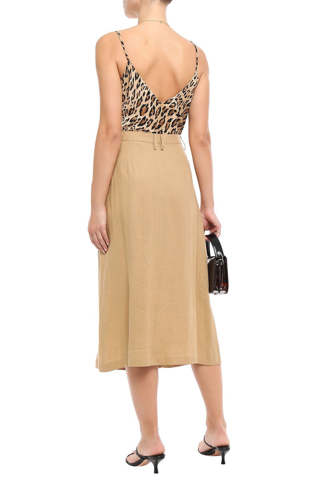 NILI LOTAN Avie linen midi skirt