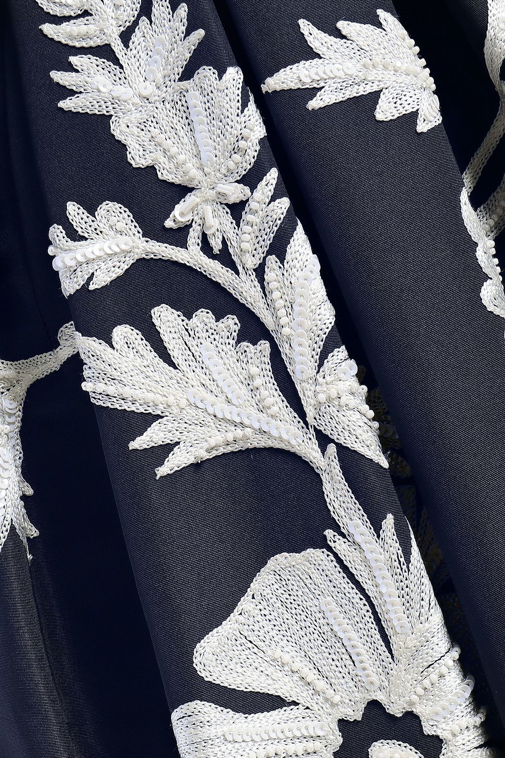 CAROLINA HERRERA Flared embellished silk-taffeta dress