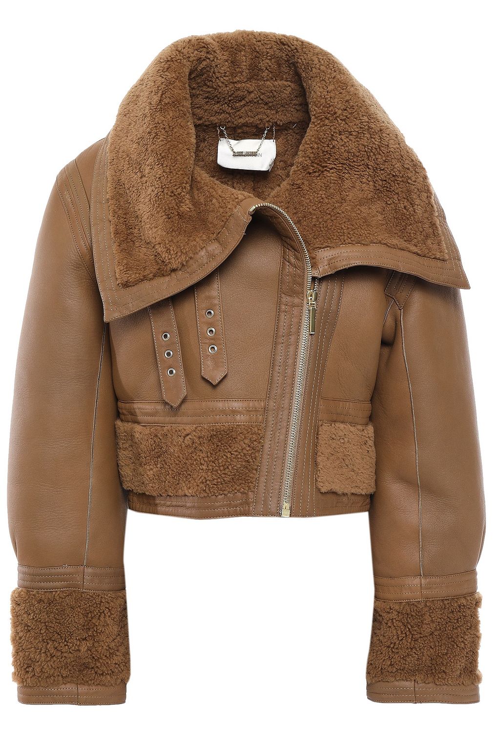 crop shearling jacket