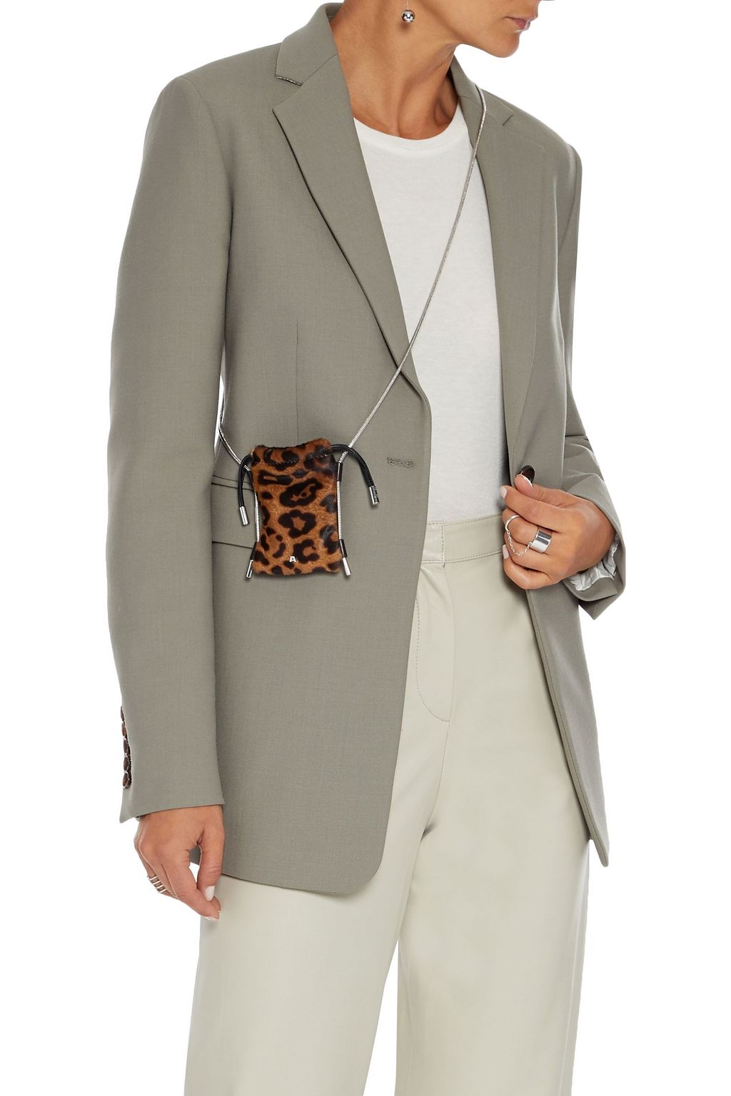 ALEXANDER WANG Leopard-print calf hair phone bag