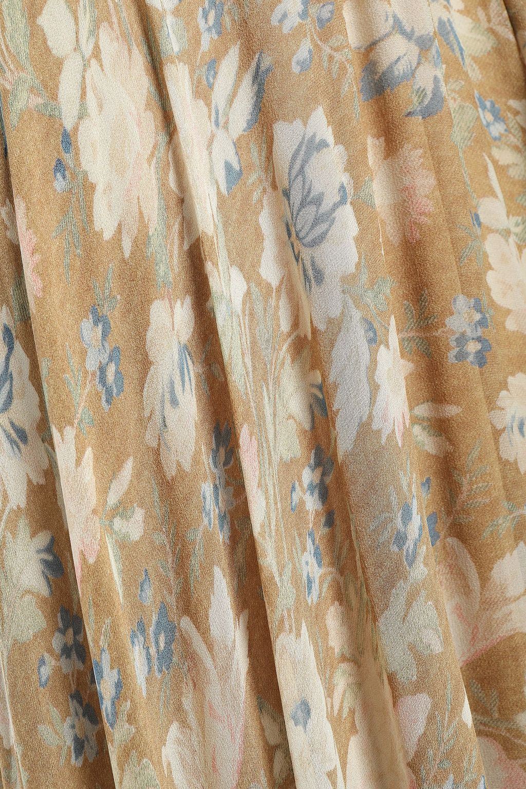 ZIMMERMANN Asymmetric belted floral-print silk-chiffon skirt