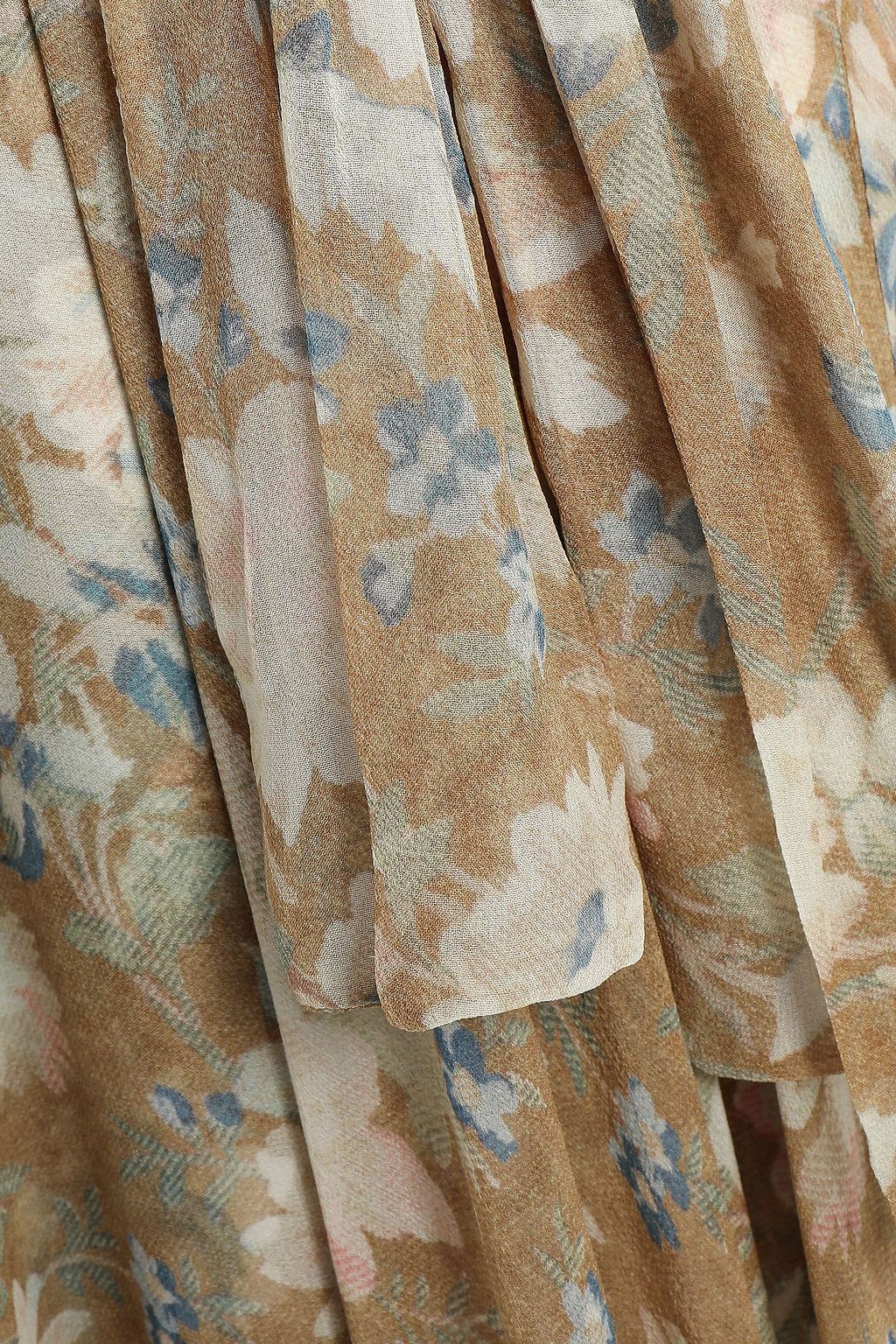 ZIMMERMANN Asymmetric belted floral-print silk-chiffon midi dress
