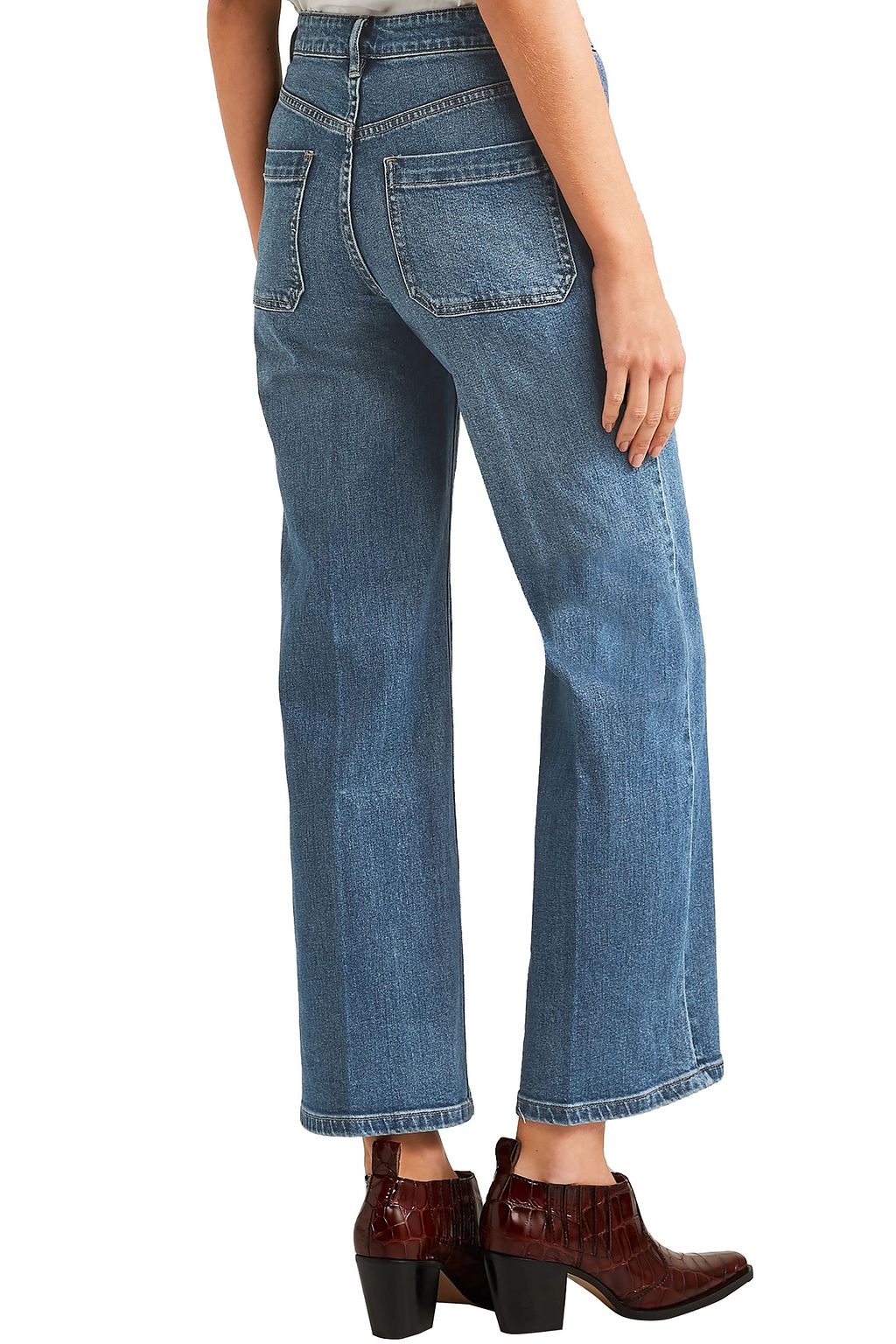 VINCE. Cropped mid-rise wide-leg jeans