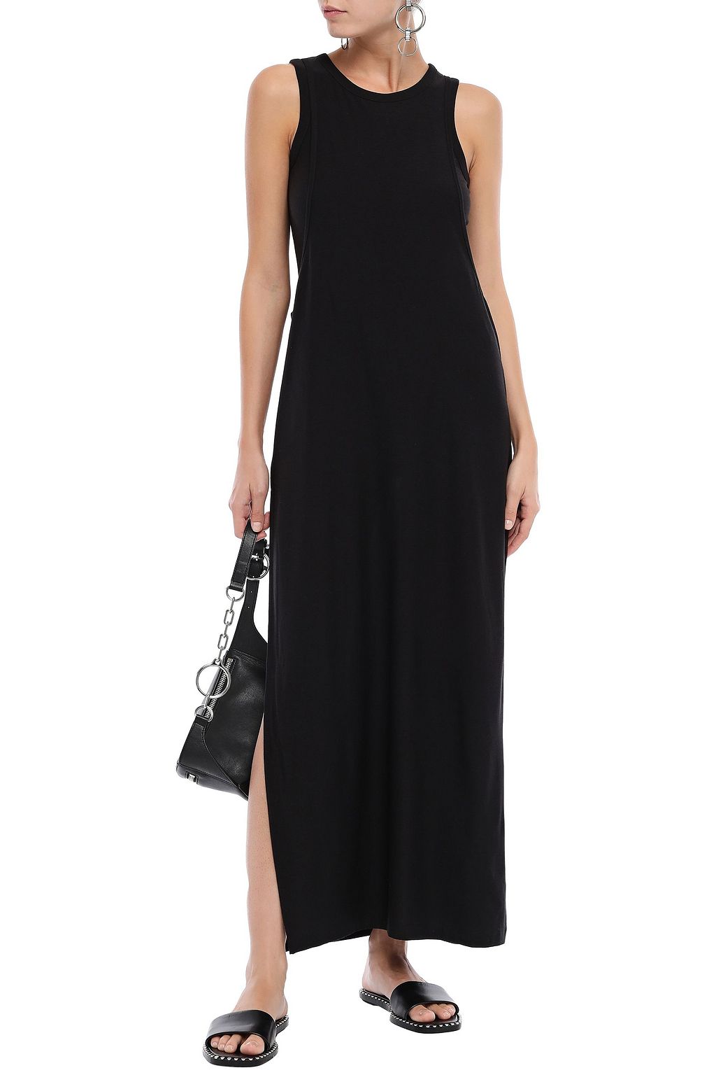 ALEXANDERWANG.T Layered cotton-blend jersey maxi dress | Sale up to 70% ...