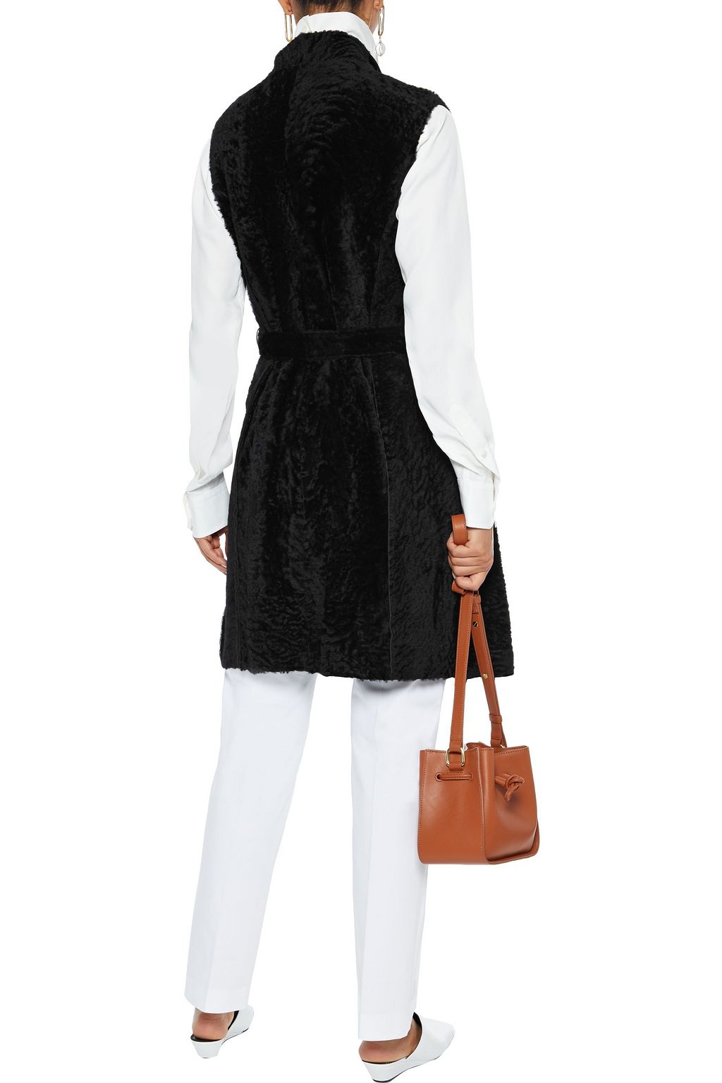YVES SALOMON Reversible belted shearling vest