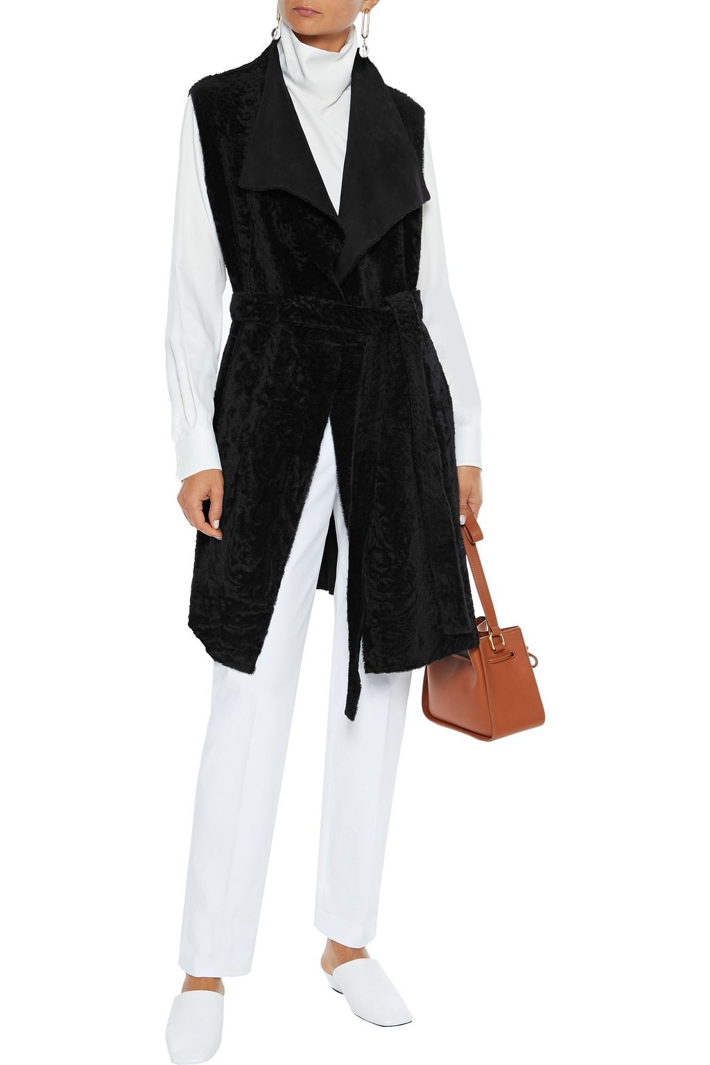 YVES SALOMON Reversible belted shearling vest
