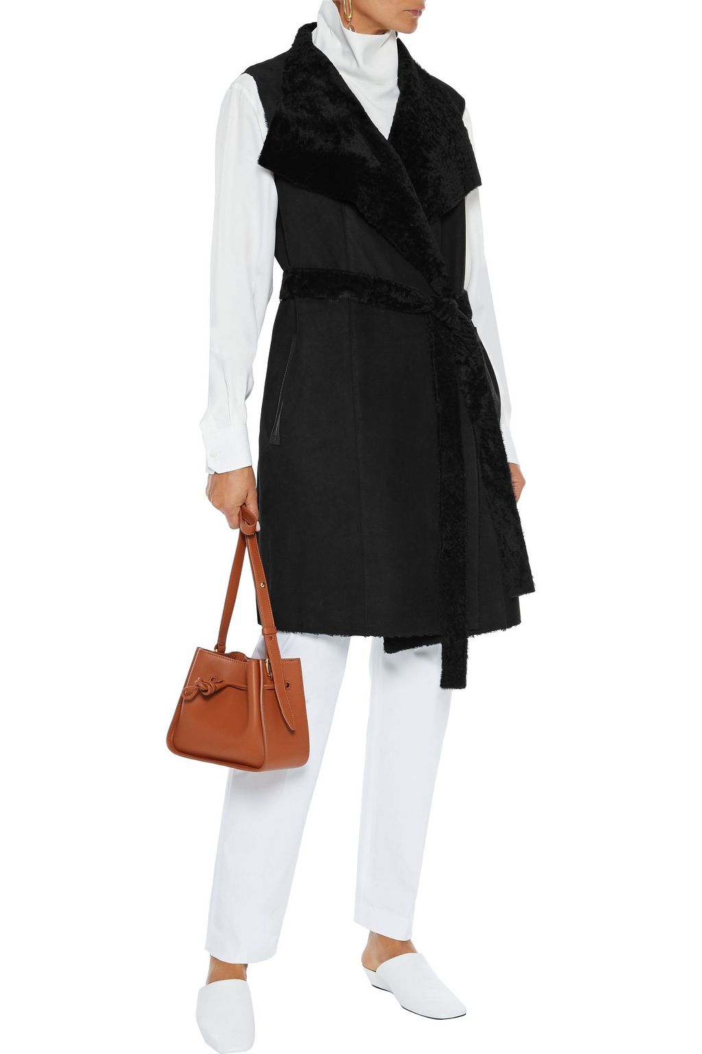 YVES SALOMON Reversible belted shearling vest