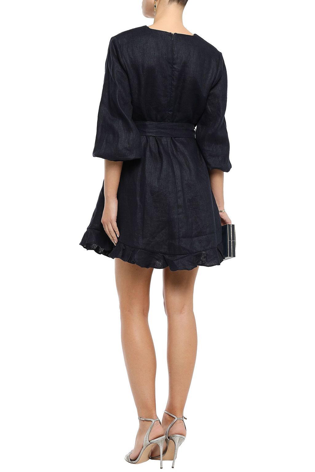 ZIMMERMANN Belted floral-print linen mini dress