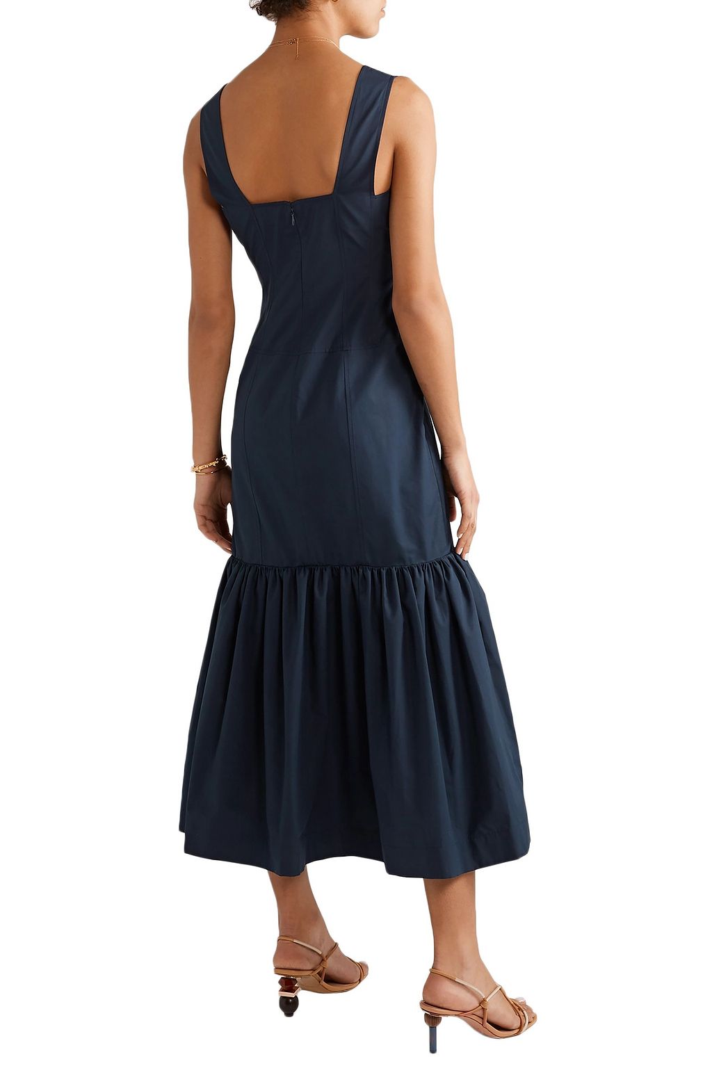 DEREK LAM Gathered cotton-taffeta midi dress