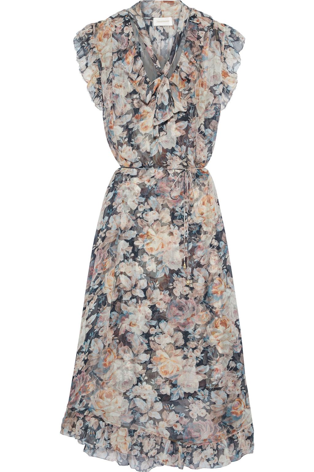 ZIMMERMANN Tempest floral-print georgette midi dress | THE OUTNET