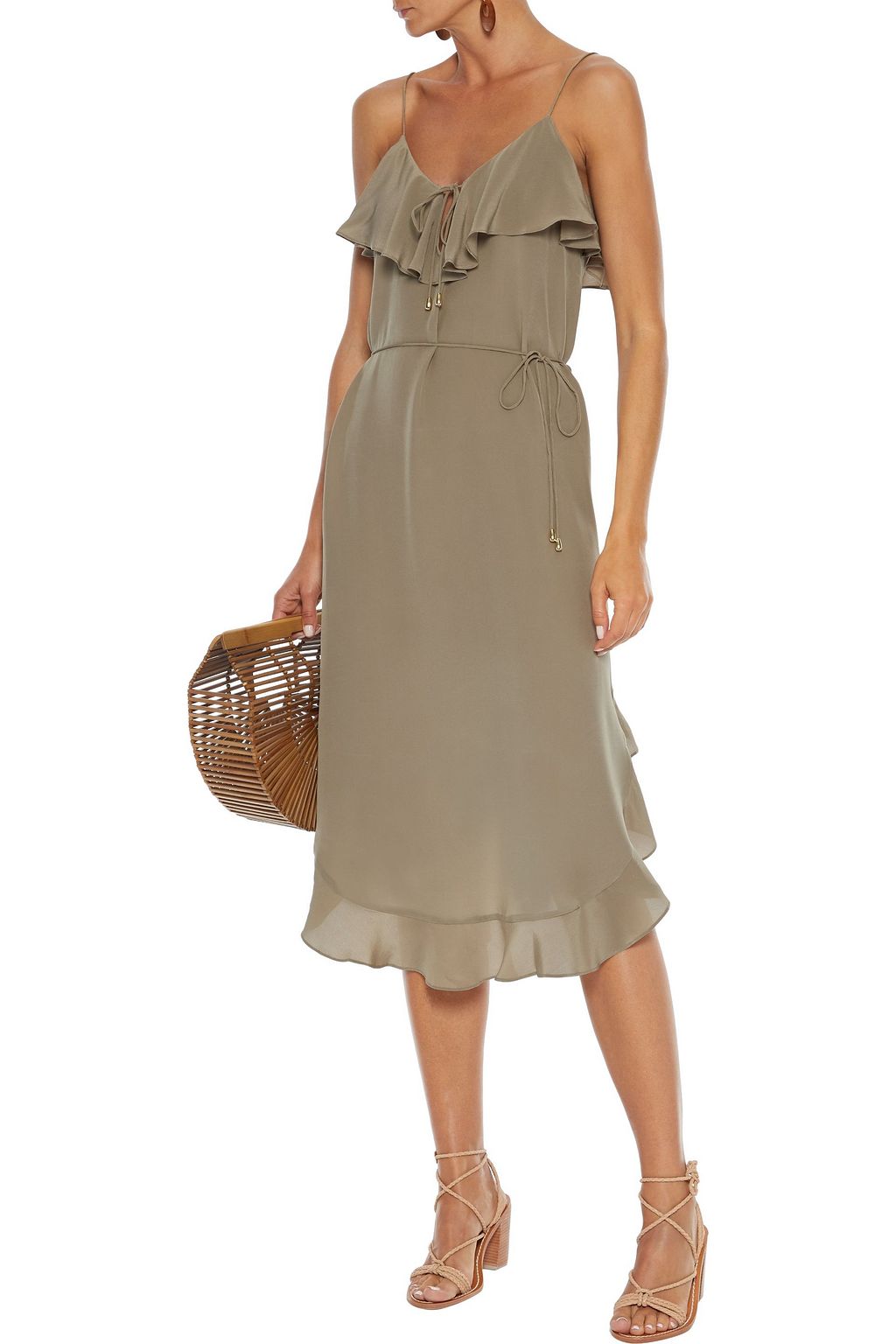 ZIMMERMANN Ruffled silk crepe de chine midi dress