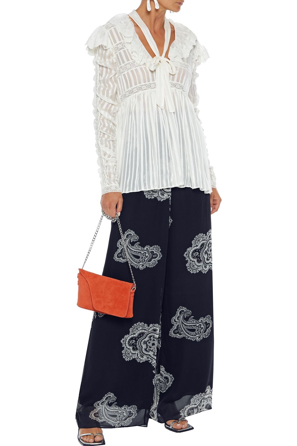 ZIMMERMANN Whitewave printed georgette wide-leg pants