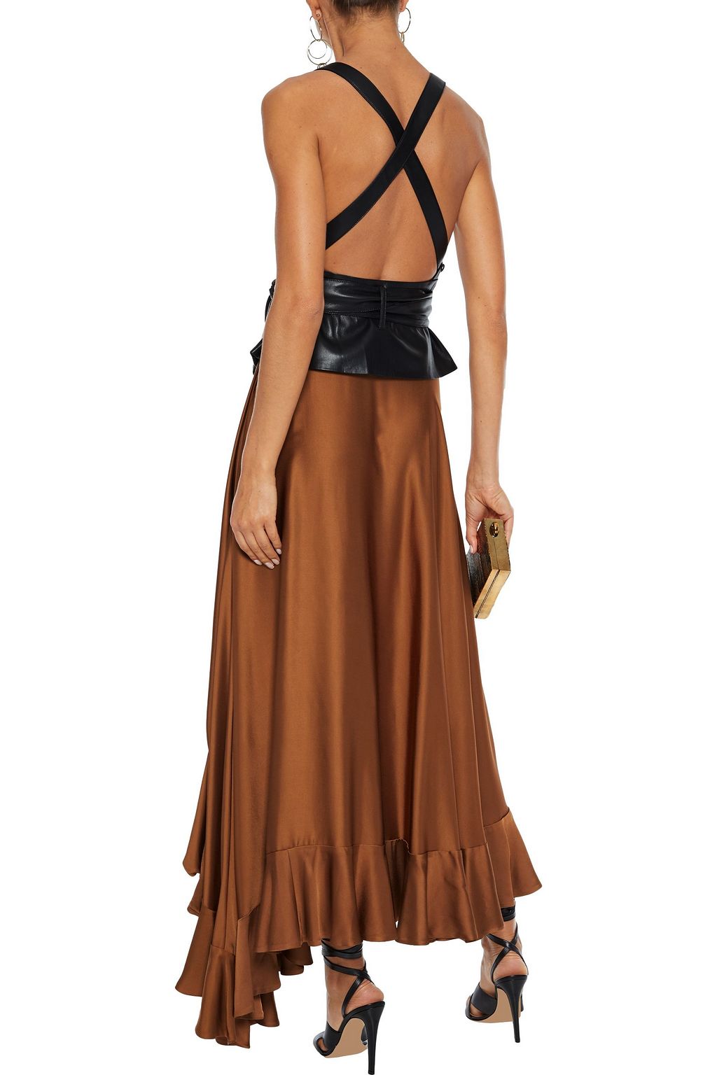 ZIMMERMANN Unbridled Valiant asymmetric ruffled charmeuse skirt