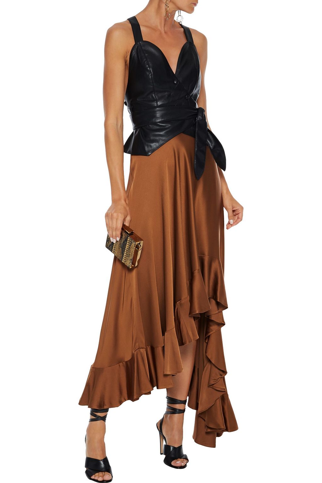 ZIMMERMANN Unbridled Valiant asymmetric ruffled charmeuse skirt