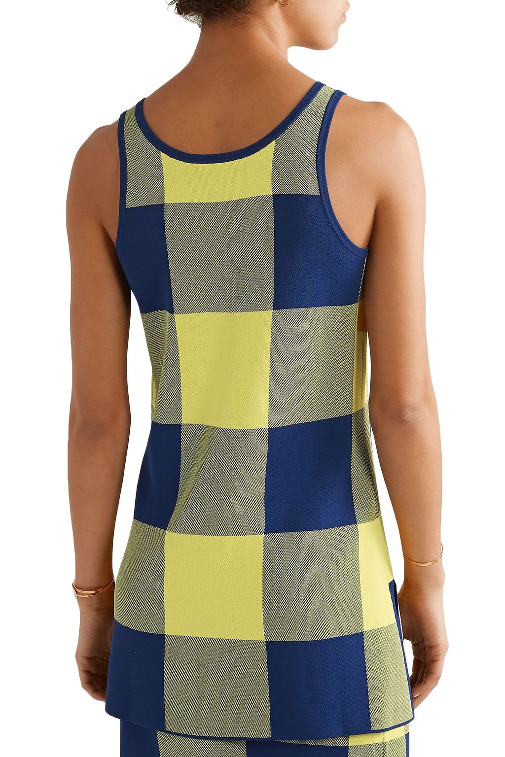 DEREK LAM Gingham jacquard-knit top