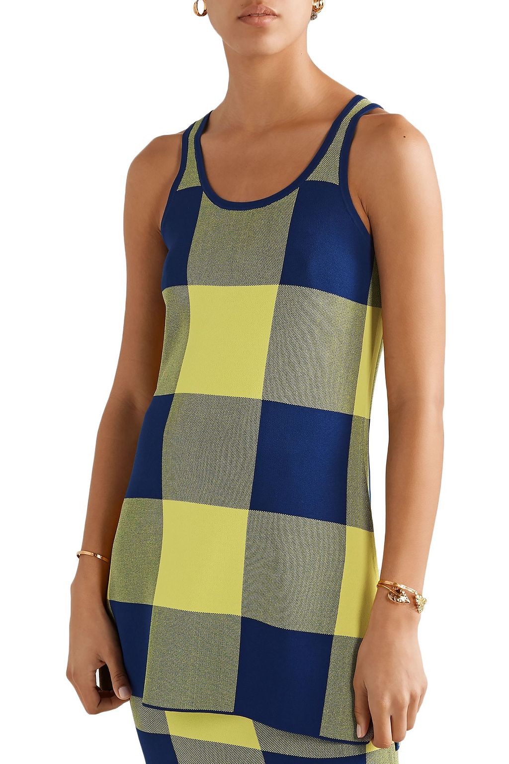 DEREK LAM Gingham jacquard-knit top