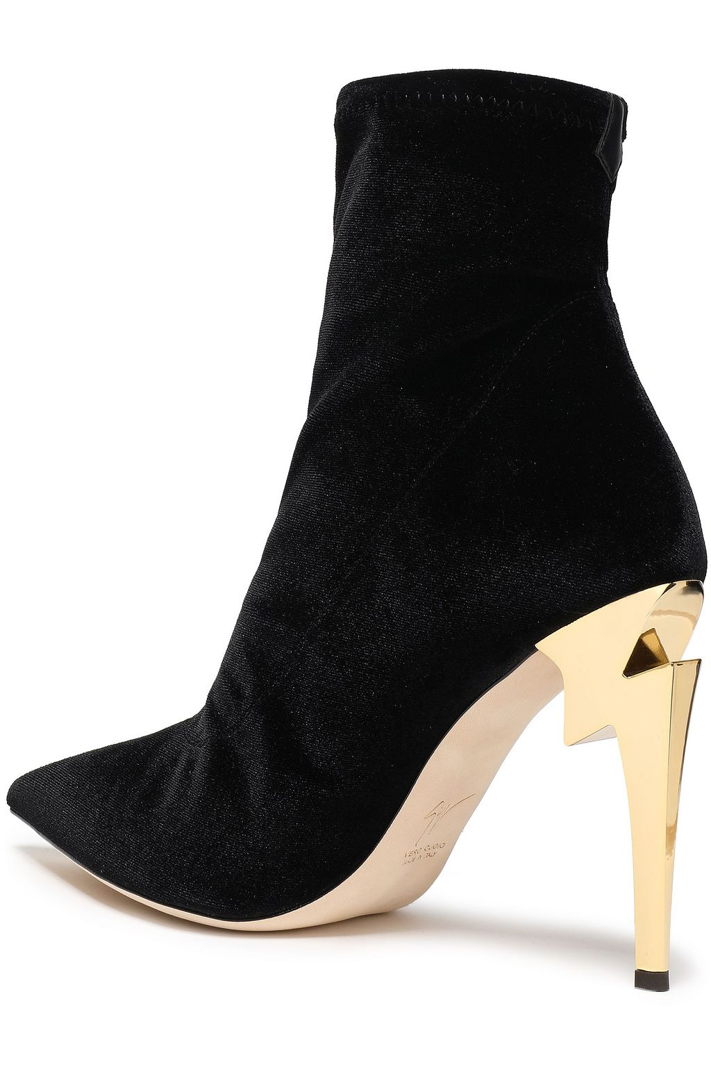 GIUSEPPE ZANOTTI Embellished stretch-velvet sock boots