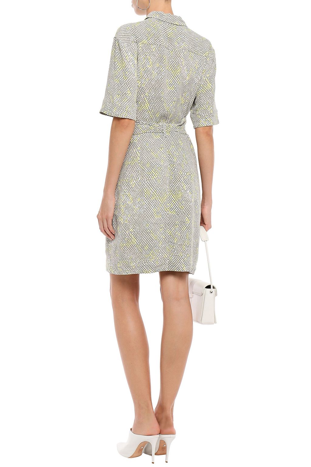EQUIPMENT Axelle belted printed crepe dress