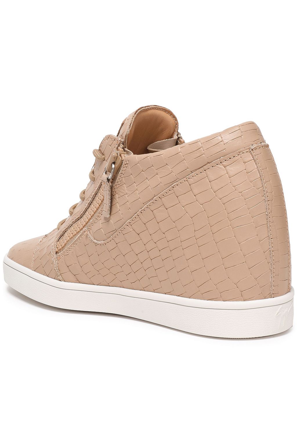 GIUSEPPE ZANOTTI Ilean croc-effect leather wedge sneakers