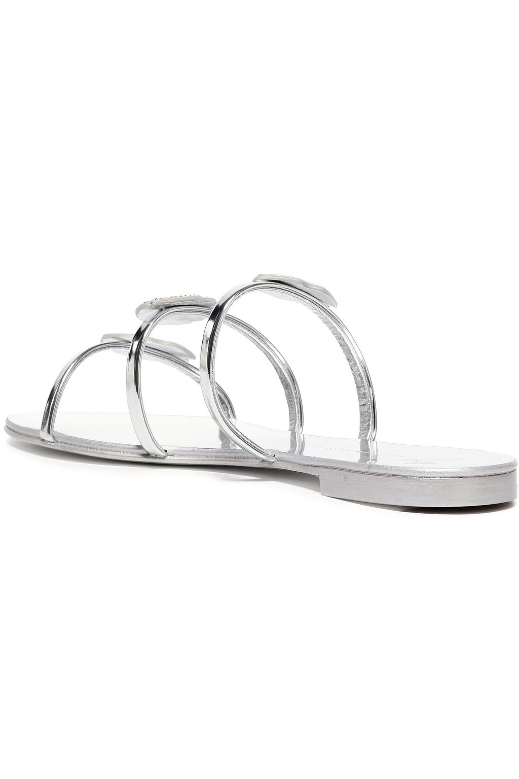GIUSEPPE ZANOTTI Anya Bouche crystal-embellished mirrored-leather sandals