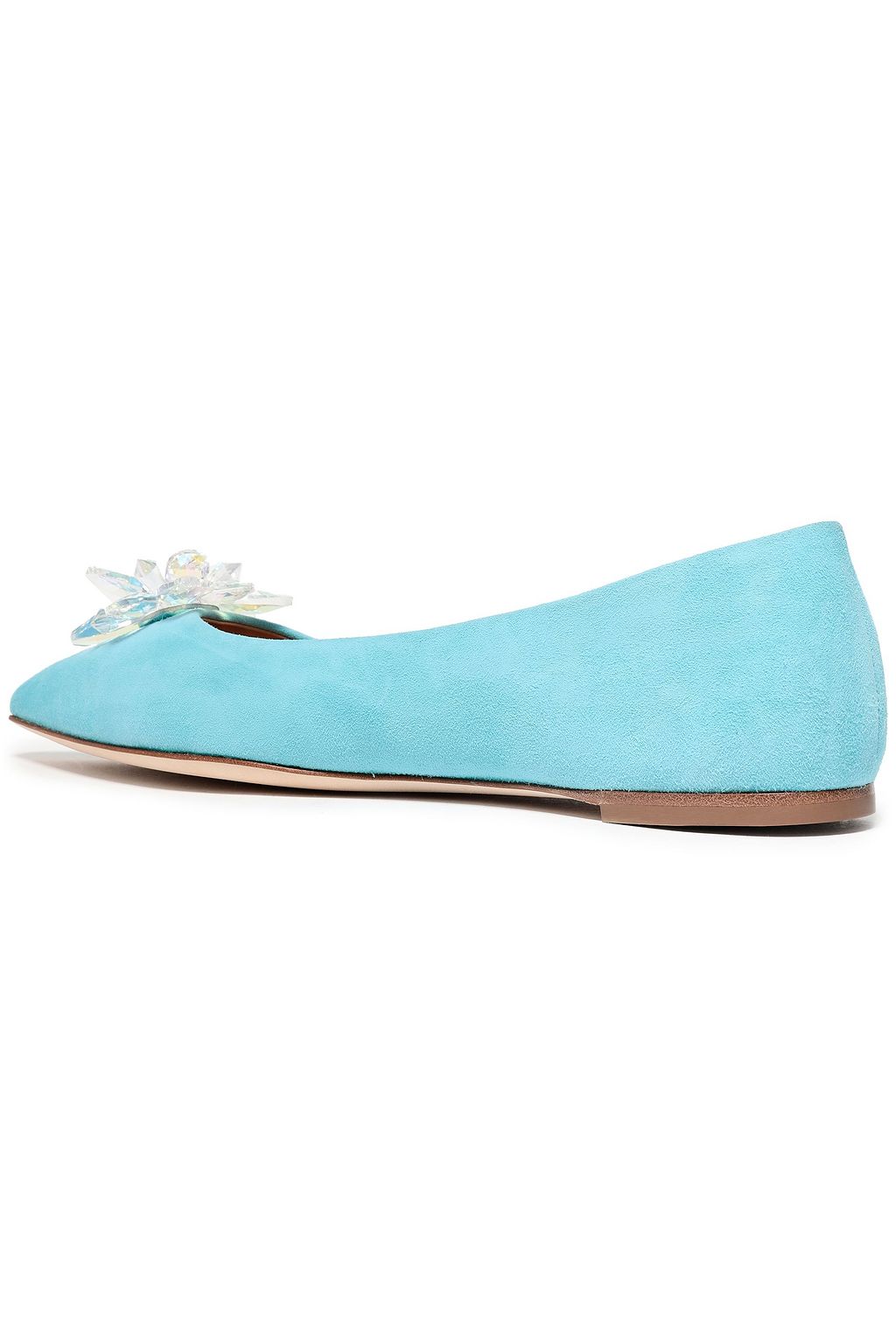 GIUSEPPE ZANOTTI Lucrezia 05 crystal-embellished suede point-toe flats
