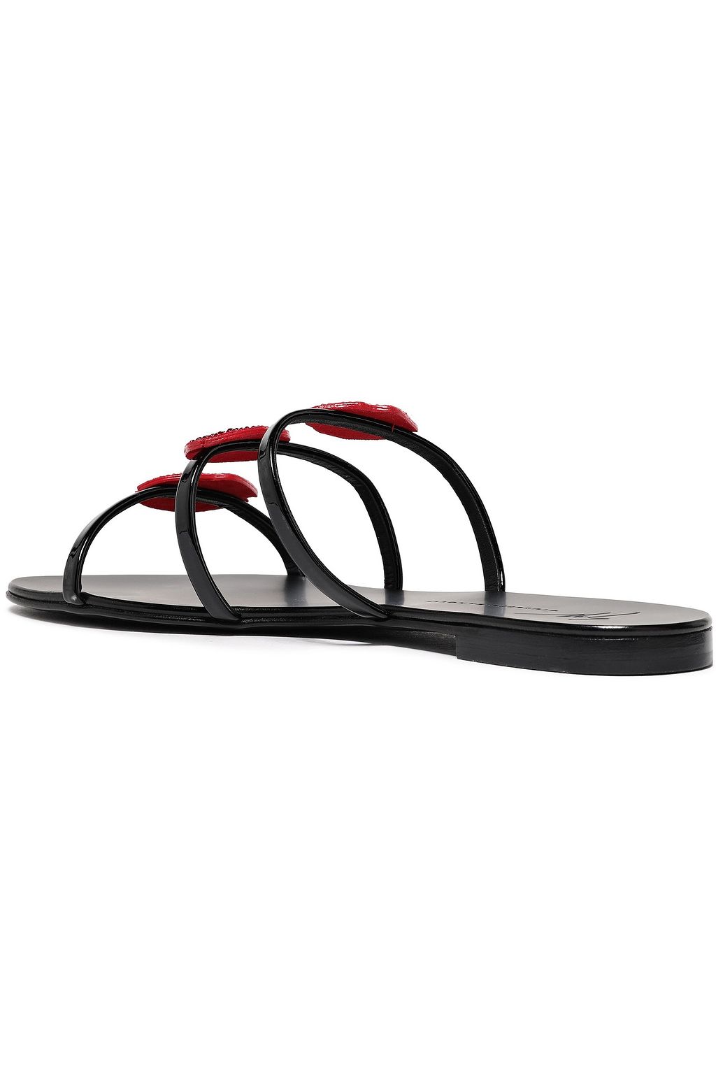 GIUSEPPE ZANOTTI Anya Bouche crystal-embellished patent-leather sandals