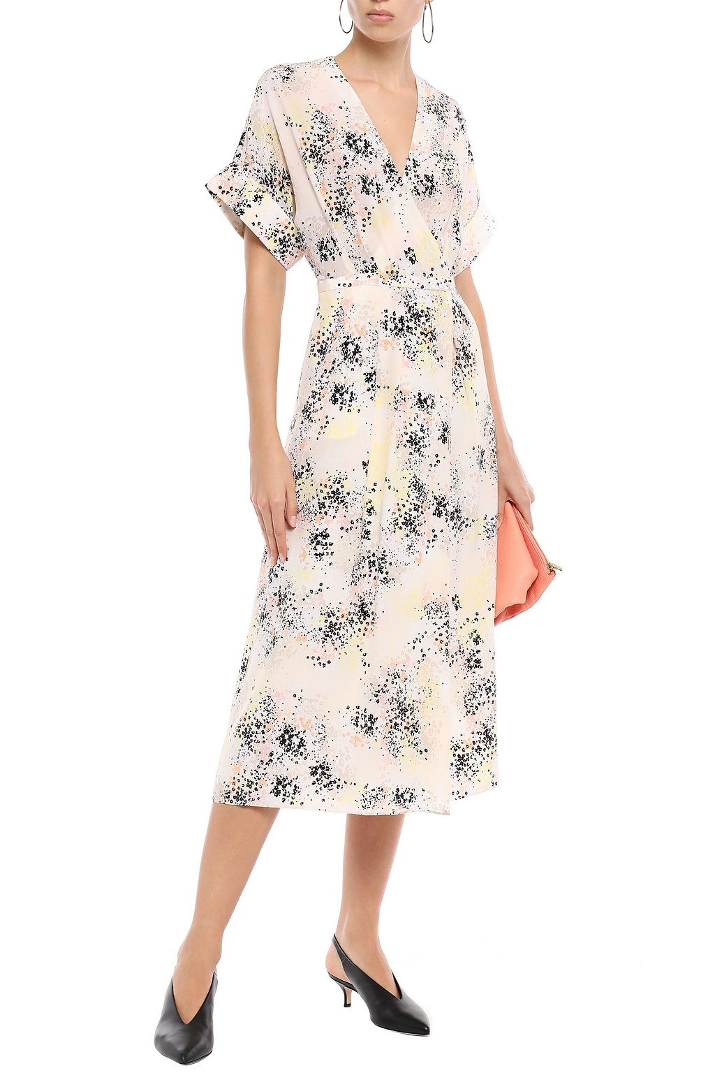 EQUIPMENT Pleated printed silk-crepe midi wrap dress