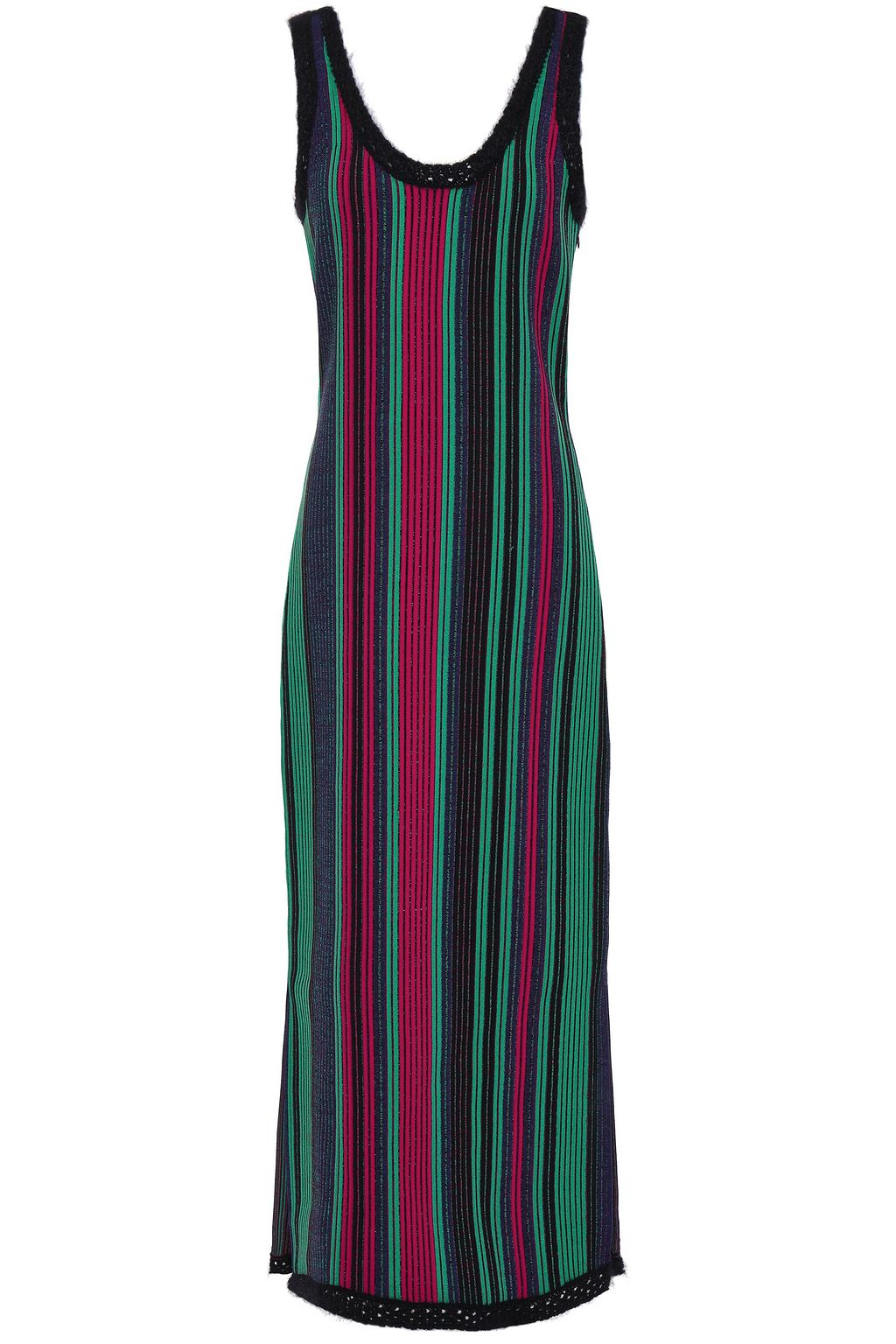 3.1 PHILLIP LIM Crochet-trimmed striped jacquard-knit midi dress