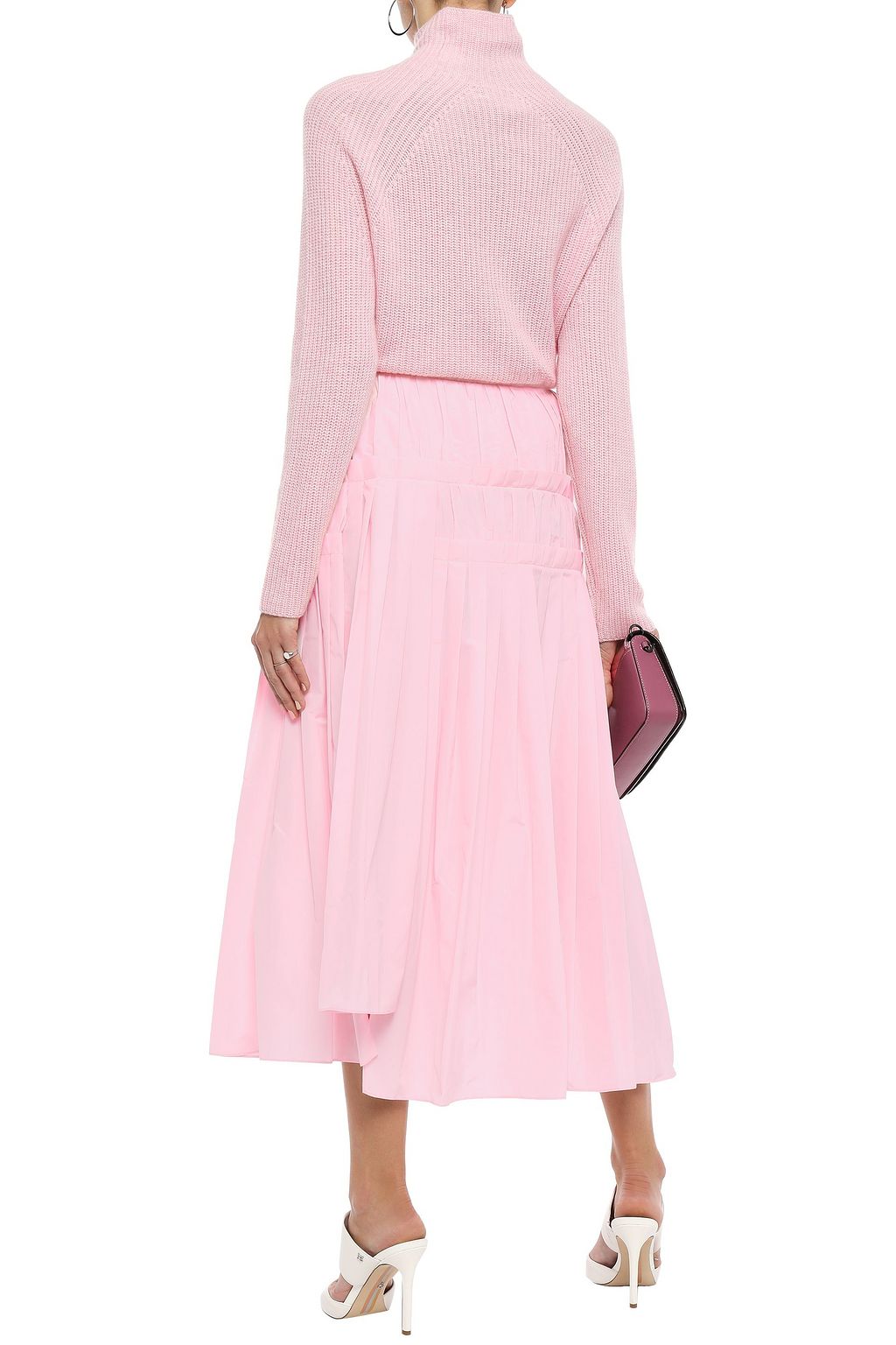 3.1 PHILLIP LIM Asymmetric pleated taffeta midi skirt